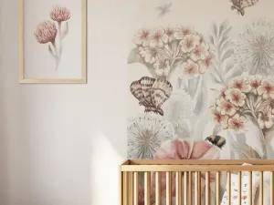 Nástenná samolepka OBLÚK do detskej izby DIVOKÉ KVETY Zvoľte rozmer: 60 x 110 cm