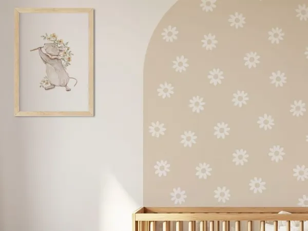 Nástenná samolepka OBLÚK do detskej izby SEDMIKRÁSKY krémová Zvoľte rozmer: 60 x 110 cm