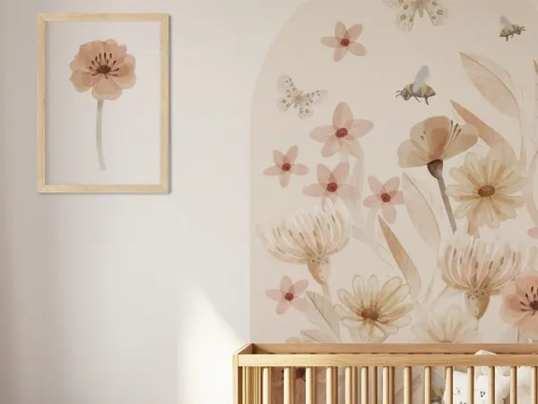 Nástenná samolepka OBLÚK do detskej izby LUČNÉ KVIETI Zvoľte rozmer: 60 x 110 cm