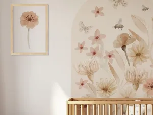Nástenná samolepka OBLÚK do detskej izby LUČNÉ KVIETI Zvoľte rozmer: 60 x 110 cm