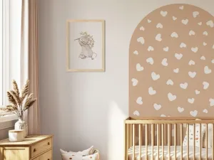 Nástenná samolepka OBLÚK do detskej izby SRDCE béžová Zvoľte rozmer: 60 x 110 cm