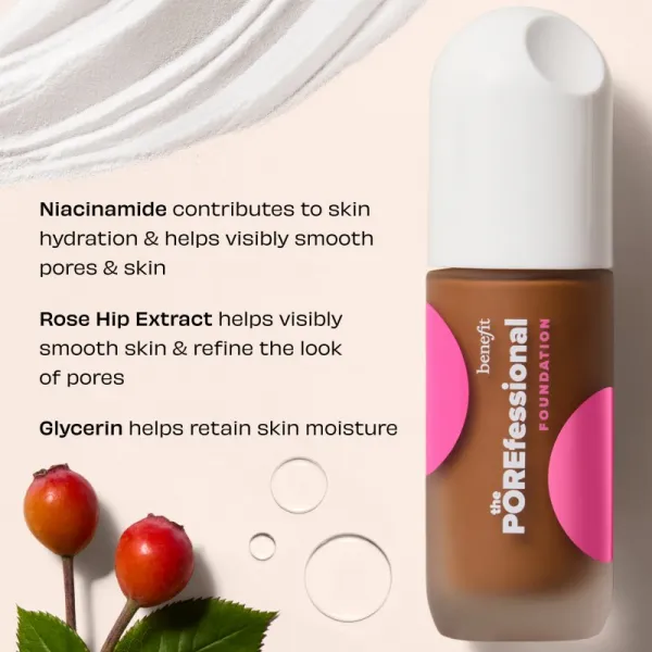 Benefit The POREfessional Foundation tekutý rozjasňujúci make-up s niacínamidom odtieň 21C Dynamic 30 ml