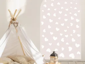 Nástenná samolepka OBLÚK do detskej izby SRDCE ružová Zvoľte rozmer: 90 x 150 cm