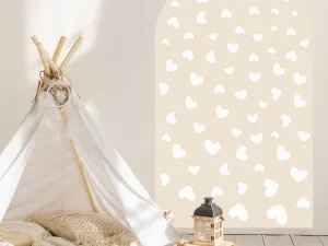 Nástenná samolepka OBLÚK do detskej izby SRDCE krémová Zvoľte rozmer: 50 x 80 cm