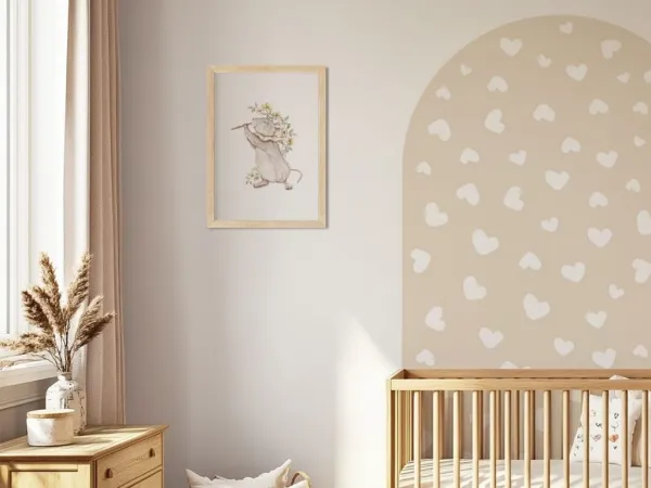 Nástenná samolepka OBLÚK do detskej izby SRDCE krémová Zvoľte rozmer: 50 x 80 cm