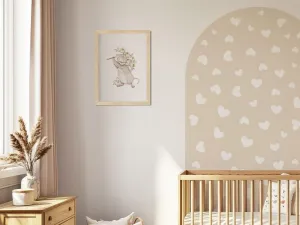 Nástenná samolepka OBLÚK do detskej izby SRDCE krémová Zvoľte rozmer: 50 x 80 cm