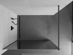 MEXEN/S - Kyoto Sprchová zástena WALK-IN 100 x 200, zrkadlové 8 mm, grafit kartáčovaná 800-100-101-66-50