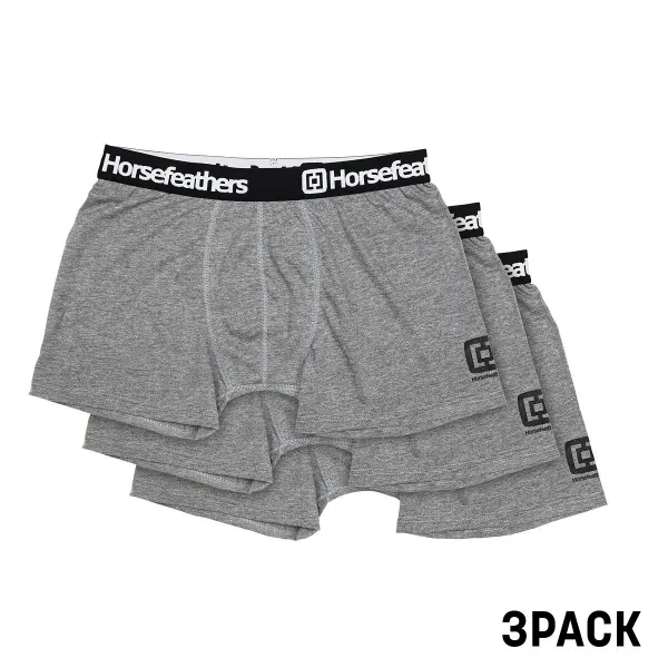 HORSEFEATHERS Boxerky Dynasty 3Pack - heather gray GRAY velikost S