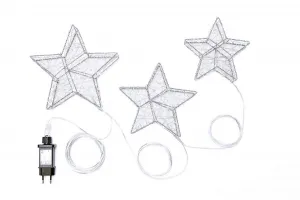 LED dekorácia 3D Hviezdy, sada 3 ks
