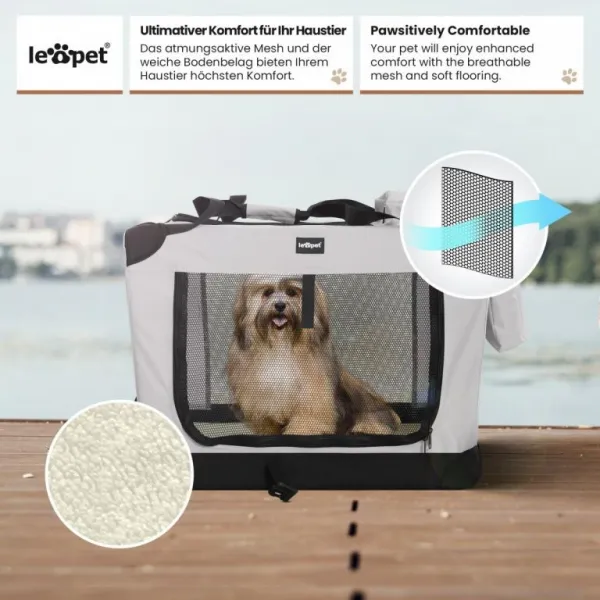Leopet Prepravný box pre psov XXXL, 102 x 69 x 69 cm, sivý