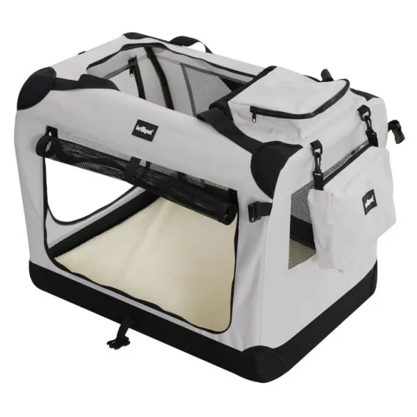 Leopet Prepravný box pre psov XXXL, 102 x 69 x 69 cm, sivý