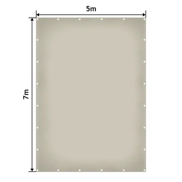 JAGO Plachta 650 g/m², hliníkové oká, sivá, 5 x 7 m