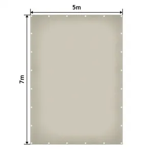 JAGO Plachta 650 g/m², hliníkové oká, sivá, 5 x 7 m