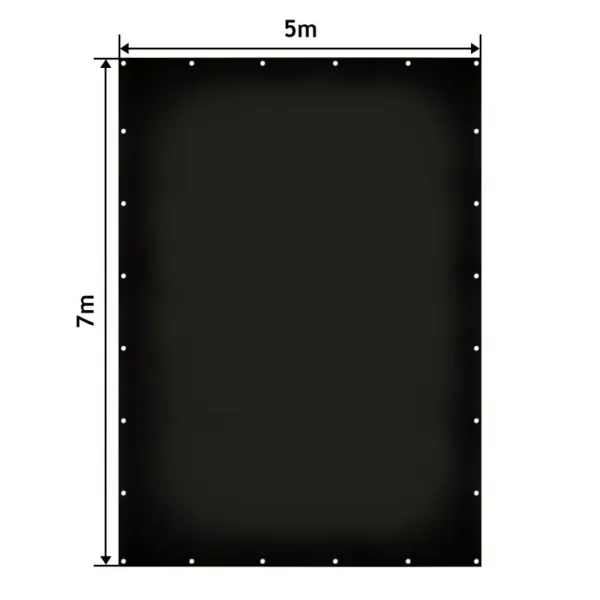 JAGO Plachta 650 g/m², hliníkové oká, čierna, 5 x 7 m