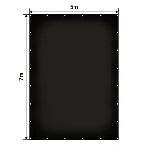 JAGO Plachta 650 g/m², hliníkové oká, čierna, 5 x 7 m