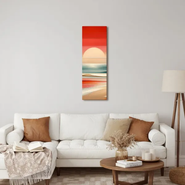 Obraz vlny zaliate farbami súmraku
