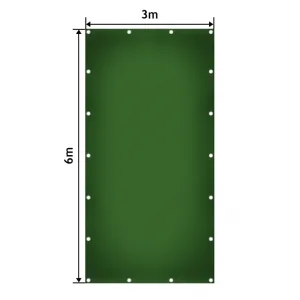 JAGO Plachta 650 g/m², hliníkové oká, zelená, 3 x 6 m