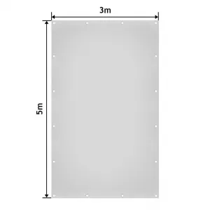 JAGO Plachta 650 g/m², hliníkové oká, biela, 3 x 5 m