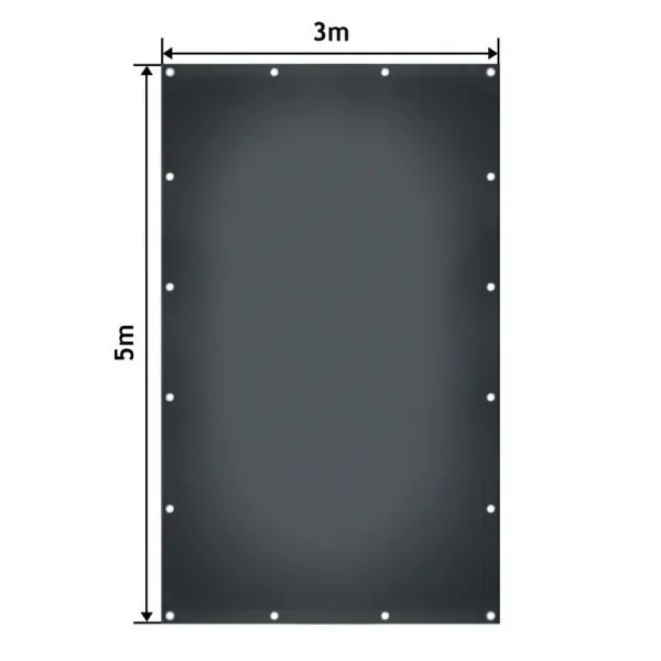 JAGO Plachta 650 g/m², hliníkové oká, antracit, 3 x 5 m