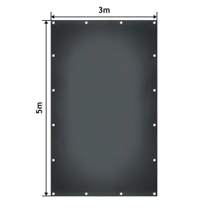 JAGO Plachta 650 g/m², hliníkové oká, antracit, 3 x 5 m