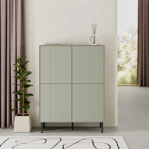 Komoda Houseland Frem 150 cm šedo-zelená