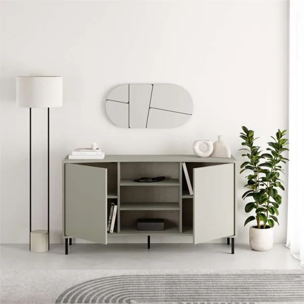 Komoda Houseland Frem 150 cm šedo-zelená