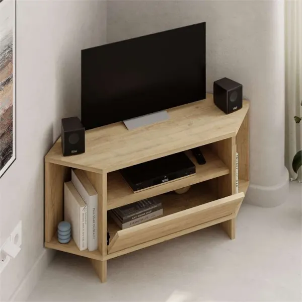 Rohový TV stolík Houseland Viva dub safírový