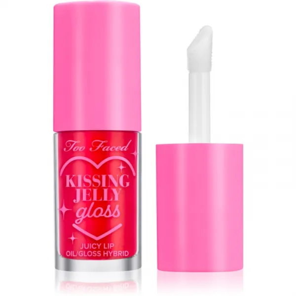 Too Faced Kissing Jelly Lip Oil Gloss olejový lesk na pery pre intenzívnu hydratáciu odtieň Cherry Pie 4.5 ml