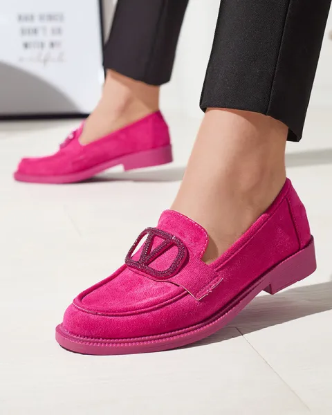 Resti Fuchsia women's moccasins with decoration Fogras- Footwear