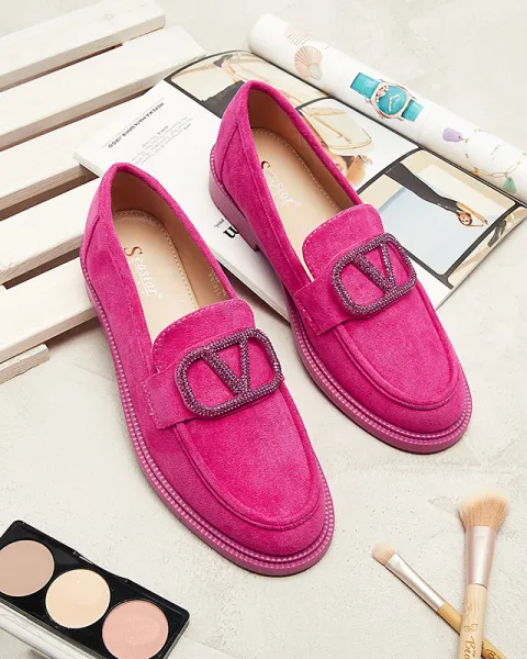 Resti Fuchsia women's moccasins with decoration Fogras- Footwear