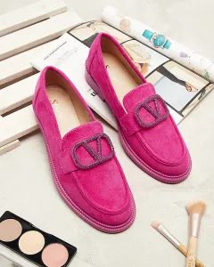 Resti Fuchsia women's moccasins with decoration Fogras- Footwear