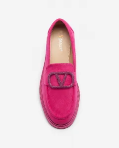 Resti Fuchsia women's moccasins with decoration Fogras- Footwear