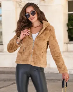 Resti Light brown women's imitation fur jacket