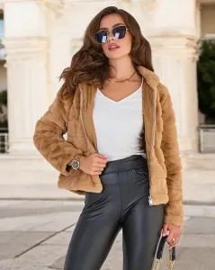 Resti Light brown women's imitation fur jacket