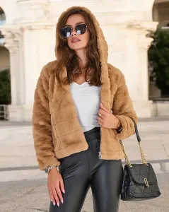Resti Light brown women's imitation fur jacket