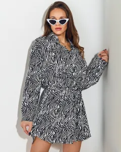 Resti women's mini dress in a'la zebra pattern