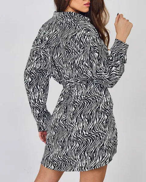 Resti women's mini dress in a'la zebra pattern