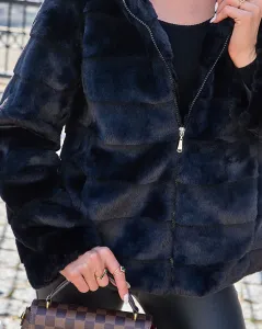 Resti Black women's imitation fur jacket