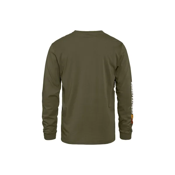 HORSEFEATHERS Tričko Raceway LS - burnt olive GREEN velikost S