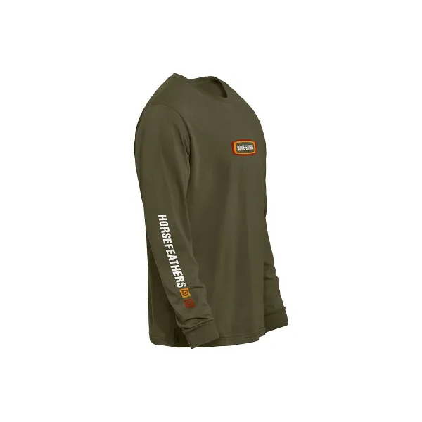 HORSEFEATHERS Tričko Raceway LS - burnt olive GREEN velikost S