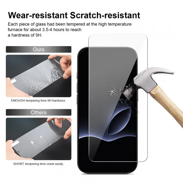 JP Long Pack Tvrdených skiel, 3 sklá na telefón s aplikátorom, iPhone 17 Pro Max