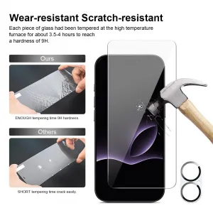 JP Mega Pack Tvrdených skiel, 3 sklá na telefón s aplikátorom + 2 sklá na objektív, iPhone 17