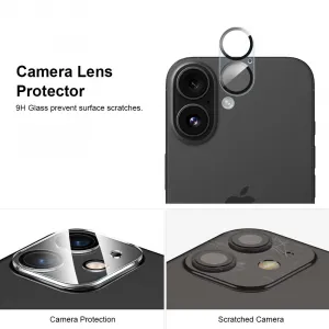 JP Mega Pack Tvrdených skiel, 3 sklá na telefón s aplikátorom + 2 sklá na objektív, iPhone 17