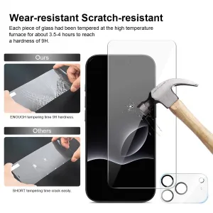 JP Mega Pack Tvrdených skiel, 3 sklá na telefón s aplikátorom + 2 sklá na objektív, iPhone 17 Pro