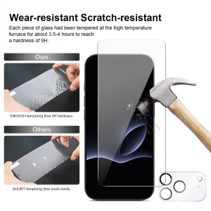 JP Mega Pack Tvrdených skiel, 3 sklá na telefón s aplikátorom + 2 sklá na objektív, iPhone 17 Pro Max