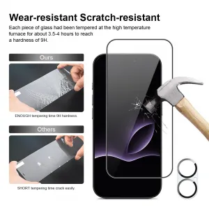 JP Full Pack Tvrdených skiel, 2x 3D sklo s aplikátorom + 2x sklo na objektív, iPhone 17