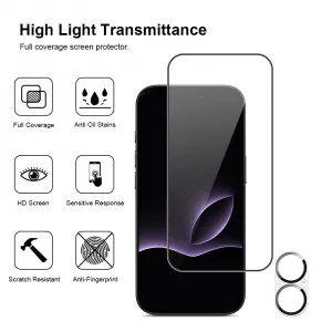 JP Full Pack Tvrdených skiel, 2x 3D sklo s aplikátorom + 2x sklo na objektív, iPhone 17