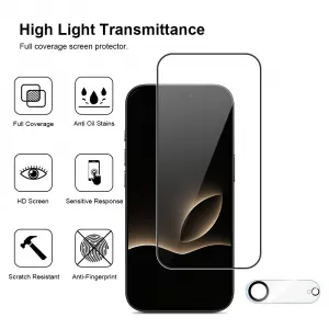JP Full Pack Tvrdených skiel, 2x 3D sklo s aplikátorom + 2x sklo na objektív, iPhone Air