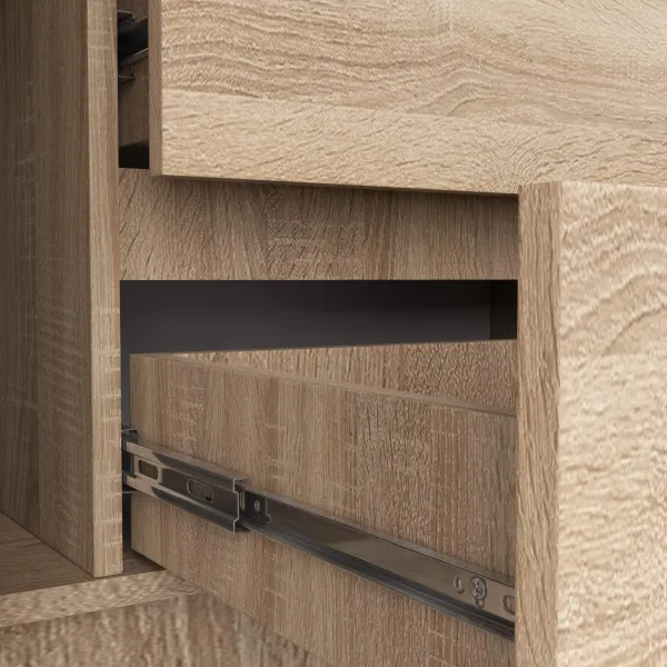 Ak furniture Komoda Kryštof 140 cm 2 skrinky a 4 zásuvky dub sonoma