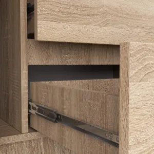 Ak furniture Komoda Kryštof 140 cm 2 skrinky a 4 zásuvky dub sonoma